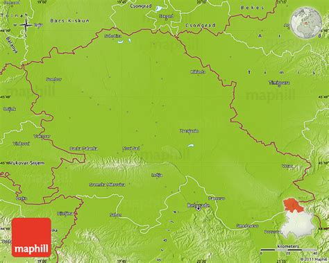 Physical Map of Vojvodina