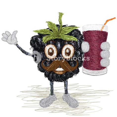 Blackberry Fruit Mustache Royalty Free Stock Image Storyblocks