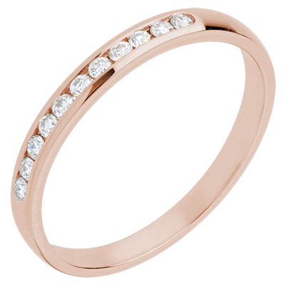 Alliance Or Rose Carats Semi Pav E Serti Rail Diamants