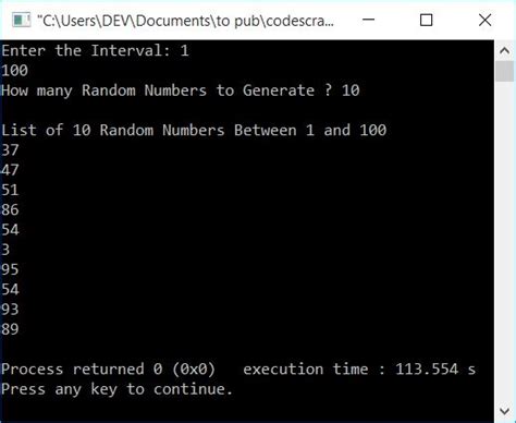 C Program To Generate Random Numbers