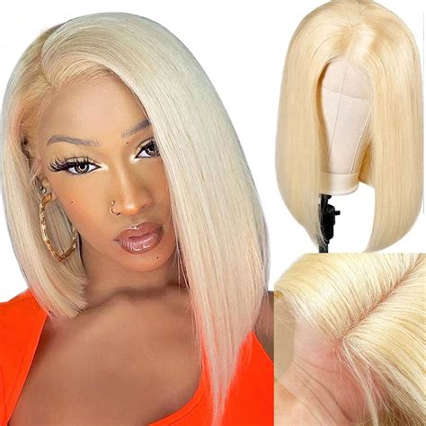 Blonde Bob Wig Human Hair B C Lkq Encarguelo