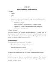 CSE107 Lab Report Format Pdf CSE 107 Lab Assignment Report Format