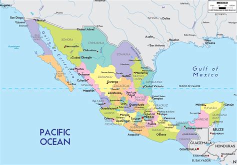 West coast Mexico map - Map west coast Mexico (Central America - Americas)