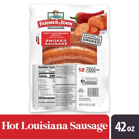 Farmer John Hot Louisiana Brand Smoked Sausage 42 Oz Ph
