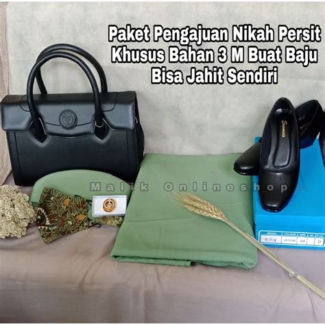 Jual Satu Set Pengajuan Persit Sepatu Lencana Hijab Kerudung Bahan