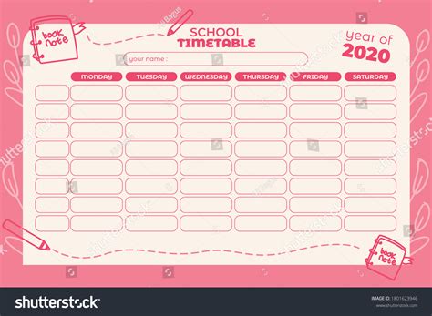 18582 School Timetable Designs Images Stock Photos And Vectors
