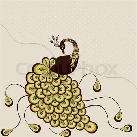 Stylized Peacock Stock Vector Colourbox