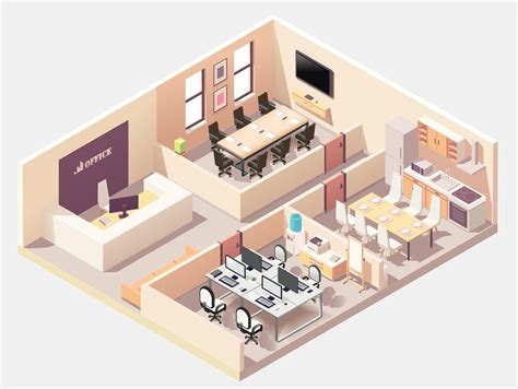 Isometric Office Different Floors Composition 2172766 Vector Art At Vecteezy