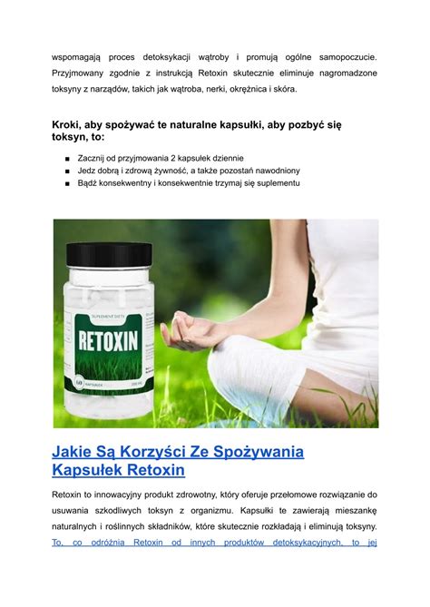 PPT Retoxin Capsules Recenzje Naturalna Formuła Która Pomaga