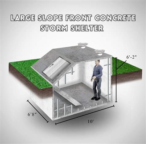 Large Slope Front Concrete Storm Shelter Custom Storm Shelters In Texas