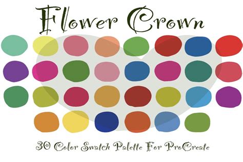 Color Palette Procreate Flower Crown Graphic By Supananpikul