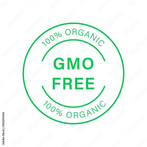 No GMO Logo Vegetarian Healthy Food Sticker Organic Nature Badge Bio