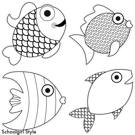 24 Fish Cut Out - Free Coloring Pages