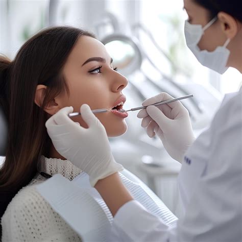 Premium Photo A Woman Getting Her Teeth Checked By A Dentist