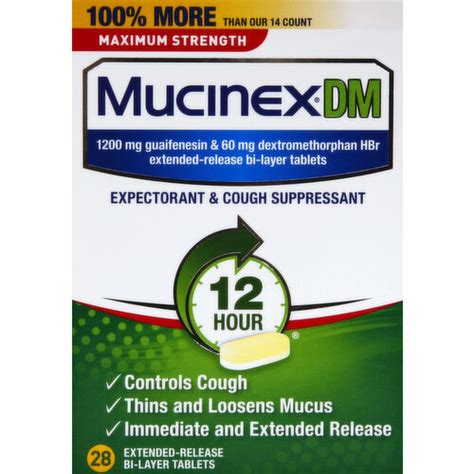 Mucinex Expectorant And Cough Suppressant 12 Hour Maximum Strength