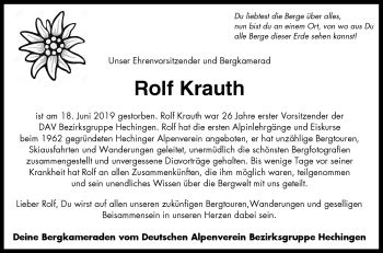 Traueranzeigen Von Rolf Krauth Schwarzw Lder Bote Trauer