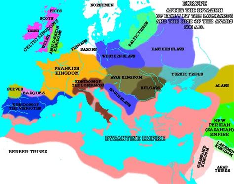 Map Europe 600 Ad Norsecharlemagne Pogrom Against The Norse Peoples