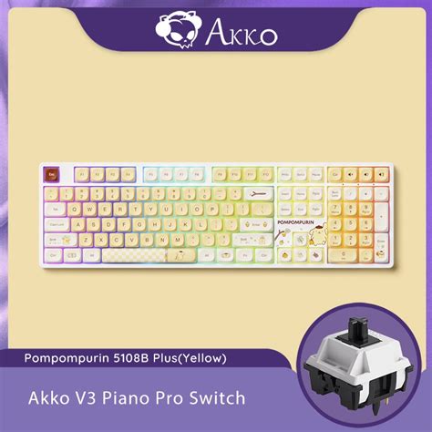 Akko X Pompompurin Limited Edition B Plus Full Size Wireless Mechanical Keyboard With Hot