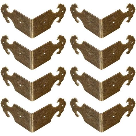 Lot De 8 Équerres De Protection D Angle En Laiton Pour Bureau Boîte À