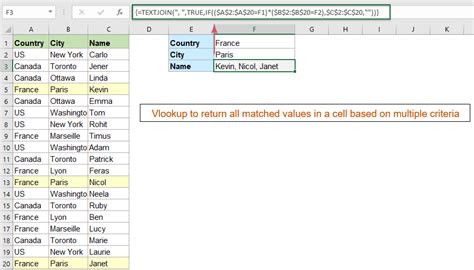 Vlookup And Return Multiple Values Based On One Or Multiple Criteria