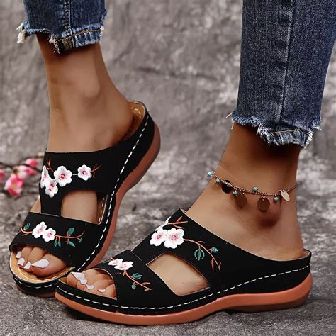 Summer Women Wedge Sandals Premium Orthopedic Open Toe Slipper Vintage