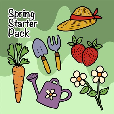 Premium Vector Spring Starter Pack