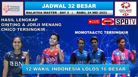 Hasil Malaysia Master 2023 Hari Ini Day 2 R32 GINTING JORJI Menang