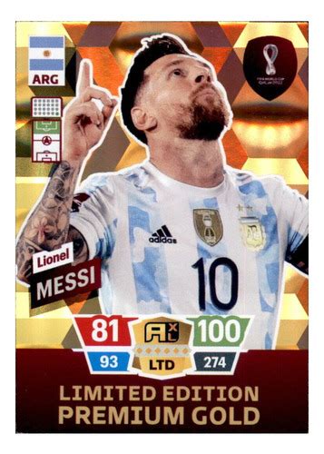 Carta Messi Adrenalyn Qatar Premium Gold Mebuscar Argentina