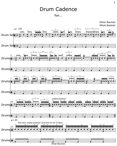 Drum Cadence Sheet Music For Drum Set