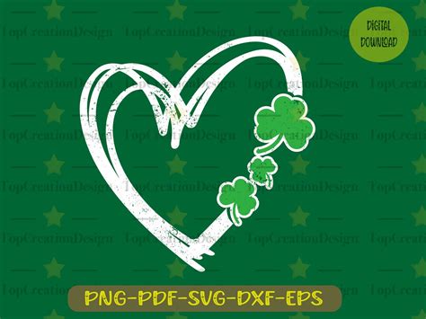 Vintage Heart St Patricks Day Svg St Patricks Shirt Svg For Cricut