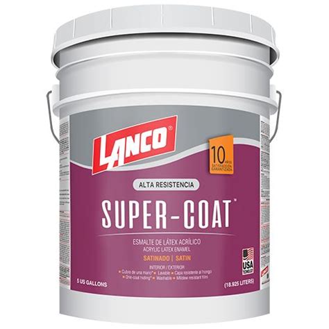 Pintura Latex Lanco Super Coat Satinado Accent Cubeta Sc3734 2