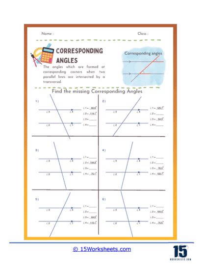 Corresponding Angles Worksheets - 15 Worksheets.com