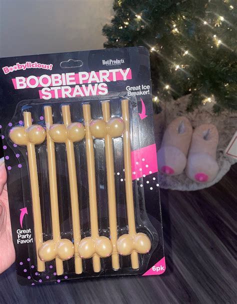 Boob Shaped Straws 6 Pack Boob Party Favors Bachelor Party Boob Themed Party Supplies