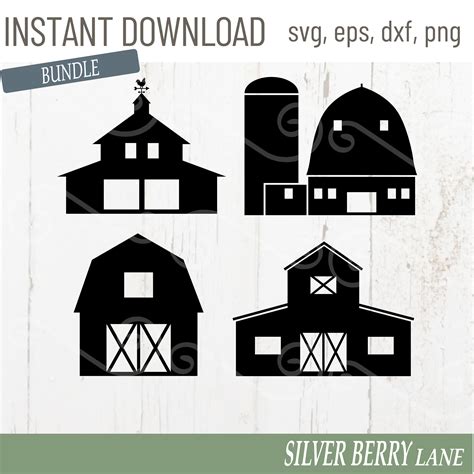 Barn Bundle Svg Farmhouse Barns Svg Farm Barn Svg Barn Rooster Svg