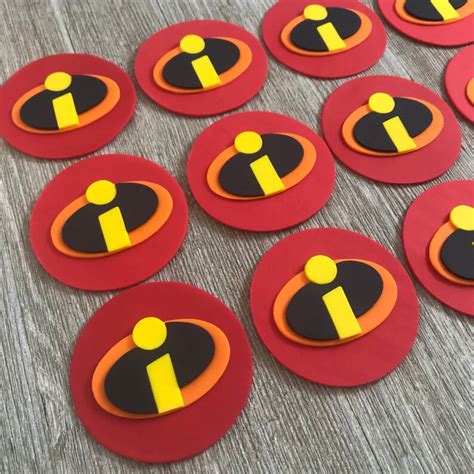 Incredibles Inspired Cupcake Toppers Edible Fondant Set Of Etsy