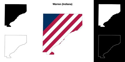 Warren County, Indiana outline map set 43337834 Vector Art at Vecteezy