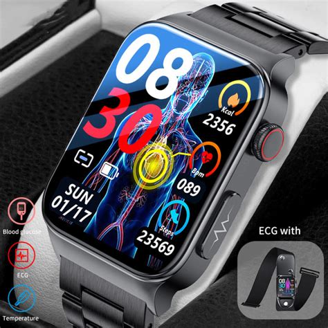 2023 New Blood Glucose Monitor Health Smart Watch Men ECG PPG