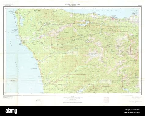 United States Geological Survey Map Olympic National Park Published