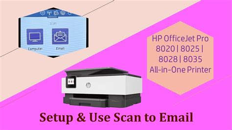 Hp Officejet Pro 8025 8020 8035 Setup And Use Scan To Email From The