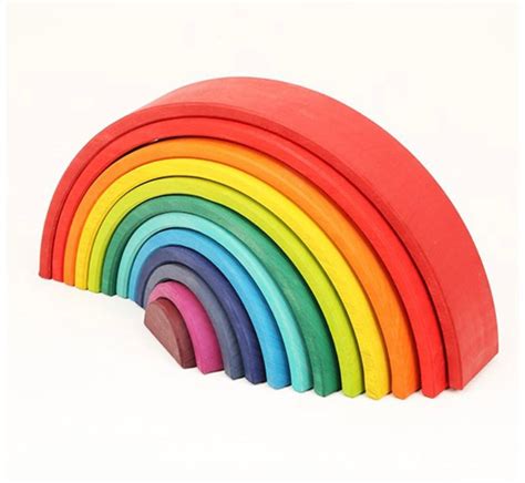 Pcs X Large Wooden Rainbow Stacker Pcs Rainbow Wooden Etsy