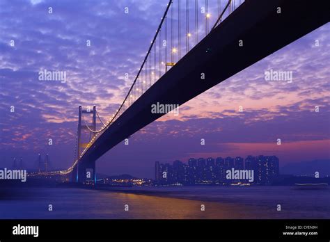 Tsing Ma Bridge In Hong Kong Stock Photo Alamy