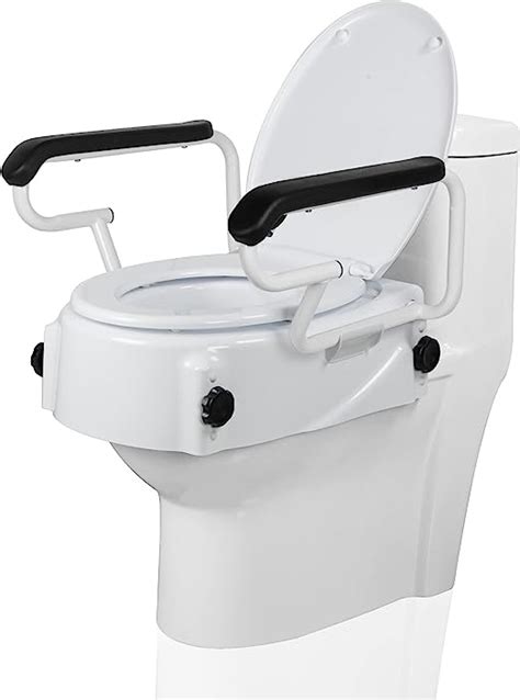 REAQER Toilettensitzerhöhung Mit Armlehnen WC Sitzerhöhung für Senioren