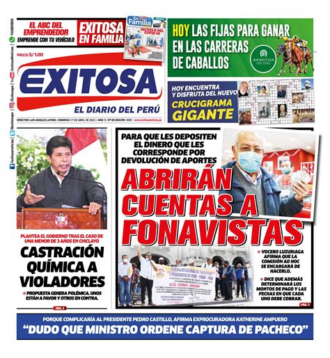 Diario Exitosa Lima Domingo De Abril Del By Diario Exitosa