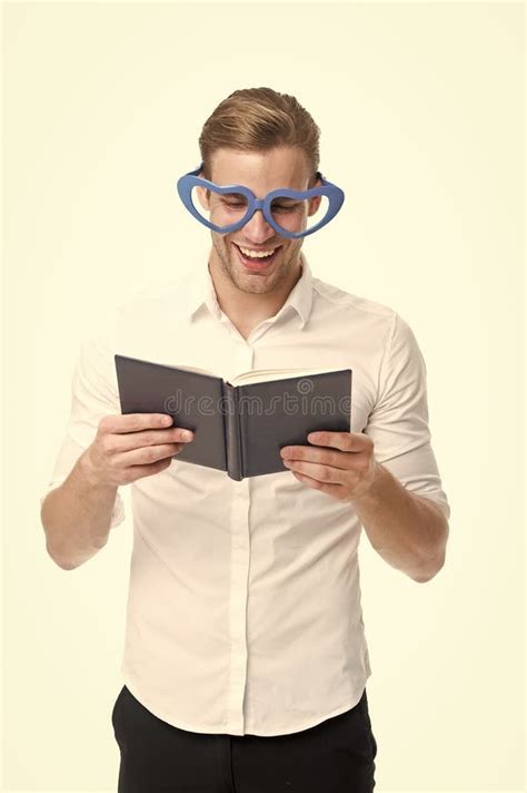 Man In Glasses Red Book Business Training Male Fashion Businessman