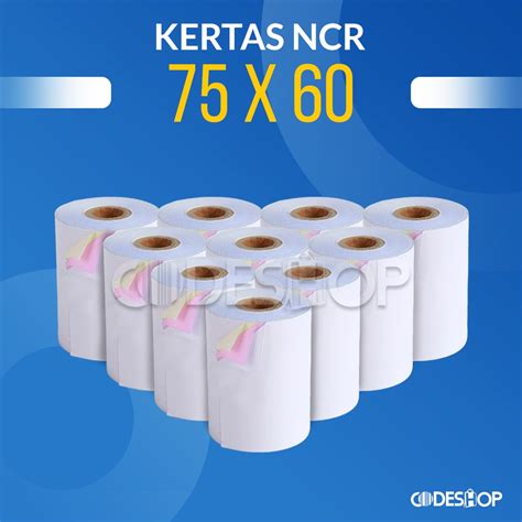 Jual KERTAS STRUK KASIR HVS NCR 75 X 60 MM 3 RANGKAP ISI 10 ROLL 1