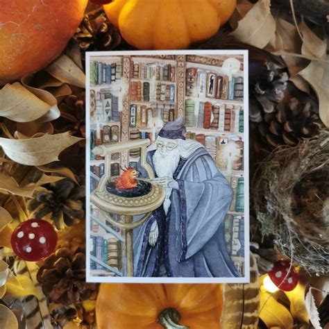 The Sorcerer and His Familiar French Printing Watercolor Illustration ...