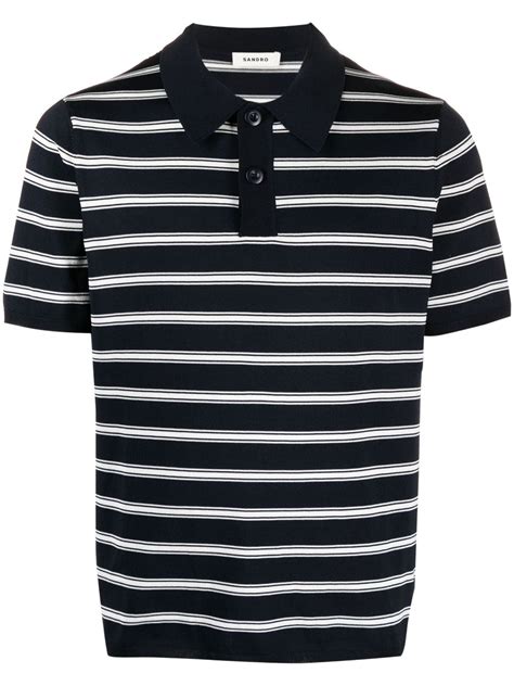 Sandro Pablo Striped Polo Shirt Farfetch