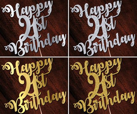 Personalised Custom Cake Toppers 21st Birthday Happy 21st Etsy Uk