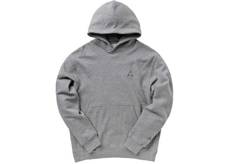 Jordan Essentials Fleece Pullover Hoodie Grey Mens Ss24 Us