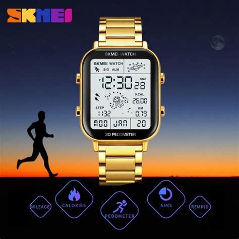 Skmei Back Light Display Sport Pedometer Digital Watches Mens Stopwatch